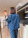 Mavi Denim Baklava Desenli Takım