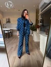 Mavi Denim Baklava Desenli Takım