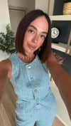Mavi Pul İşlemeli Denim Takım