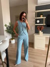 Mavi Pul İşlemeli Denim Takım