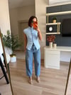 Mavi Taşlı Mom Jean