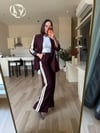 Mürdüm Şerit Detay Blazer Takım