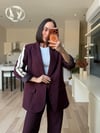 Mürdüm Şerit Detay Blazer Takım