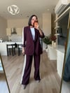 Mürdüm Şerit Detay Blazer Takım