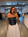 Önden Kancalı Denim Crop