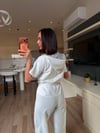 Orj. Marka Beyaz Kapüşonlu Kısa Kollu Tshirt 