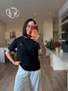 Orj. Marka Siyah Kapüşonlu Kısa Kollu Tshirt