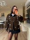 Orj. Kahve Pullu Denim Ceket