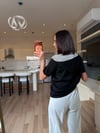 Orj. Marka Siyah Kapüşonlu Kısa Kollu Tshirt