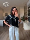 Orj. Marka Siyah Kapüşonlu Kısa Kollu Tshirt