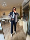 Orj. Bej Örgü Karışımlı Denim Ceket