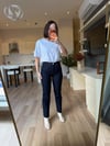 Orj. Gece Mavisi Boyfit Kesik Paça Jean
