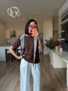 Orj. Marka Kahverengi Kapüşonlu Kısa Kollu Tshirt 