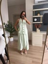 Özel Premium Seri Su Yeşili Keten Yelek Pantolon Takım