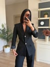 Özel Seri Siyah Boncuklu Tasarım Blazer Takım