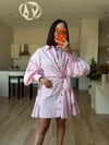 Pembe Gömlek Yaka Tasarım Elbise