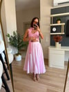 Pembe Renk A Kesim Midi Boy Etek