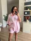Pembe Taşlı Şort Gömlek Takım