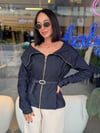 Premium Denim Madonna Yaka Gömlek