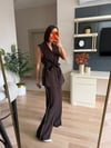 Premium Seri Kahverengi Yanları Şeritli Yelek Pantolon Takım