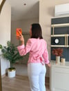 Pudra pembe tasarım Blazer Ceket