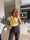 Sarı Fular Detaylı Triko