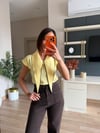 Sarı Fular Detaylı Triko