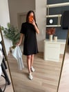 Siyah Basic Şal Detay Elbise