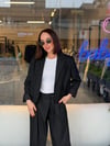 Siyah Bomber& Blazer Ceket Pantolon Takım