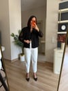 Siyah File detaylı tasarım ceket