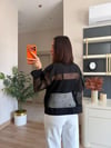 Siyah File detaylı tasarım ceket