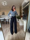 Siyah Kadife Kemerli Palazzo