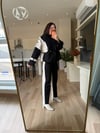 Siyah-Krem Denim Takım