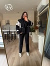 Siyah-Krem Denim Takım