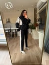Siyah-Krem Denim Takım