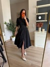 Siyah Kuşak Detaylı Midi Gömlek Elbise