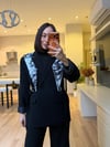Siyah Şal Detaylı Blazer Takım