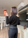 Siyah Taş Detaylı Jean
