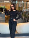 Siyah Taşlı Mom Jean