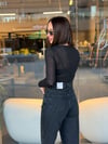 Siyah Taşlı Mom Jean