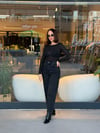 Siyah Taşlı Mom Jean