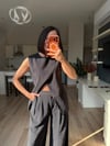 Siyah Tensel Kemerli Takım