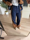 Süet Garnili Denim Takım