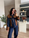 Süet Garnili Denim Takım
