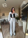Taş Denim Leopar Detaylı Takım