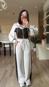 Taş Denim Leopar Detaylı Takım