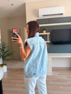 Taşlı İthal Denim Yelek
