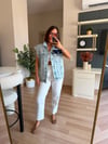 Taşlı İthal Denim Yelek