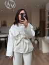 Z.ra Ekru Bağlamalı Denim Takım