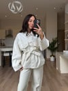 Z.ra Ekru Bağlamalı Denim Takım